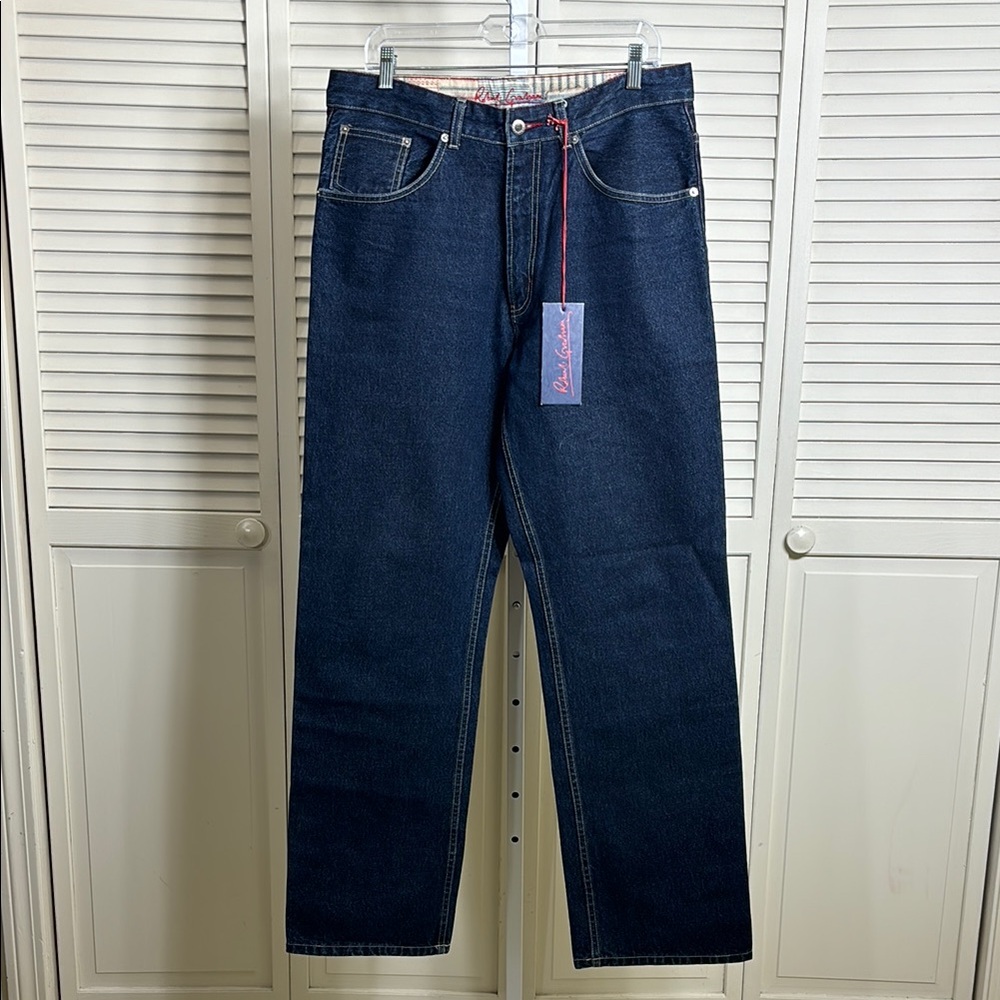 NWT Robert Graham Straight Leg Dark Wash Jeans Size 34